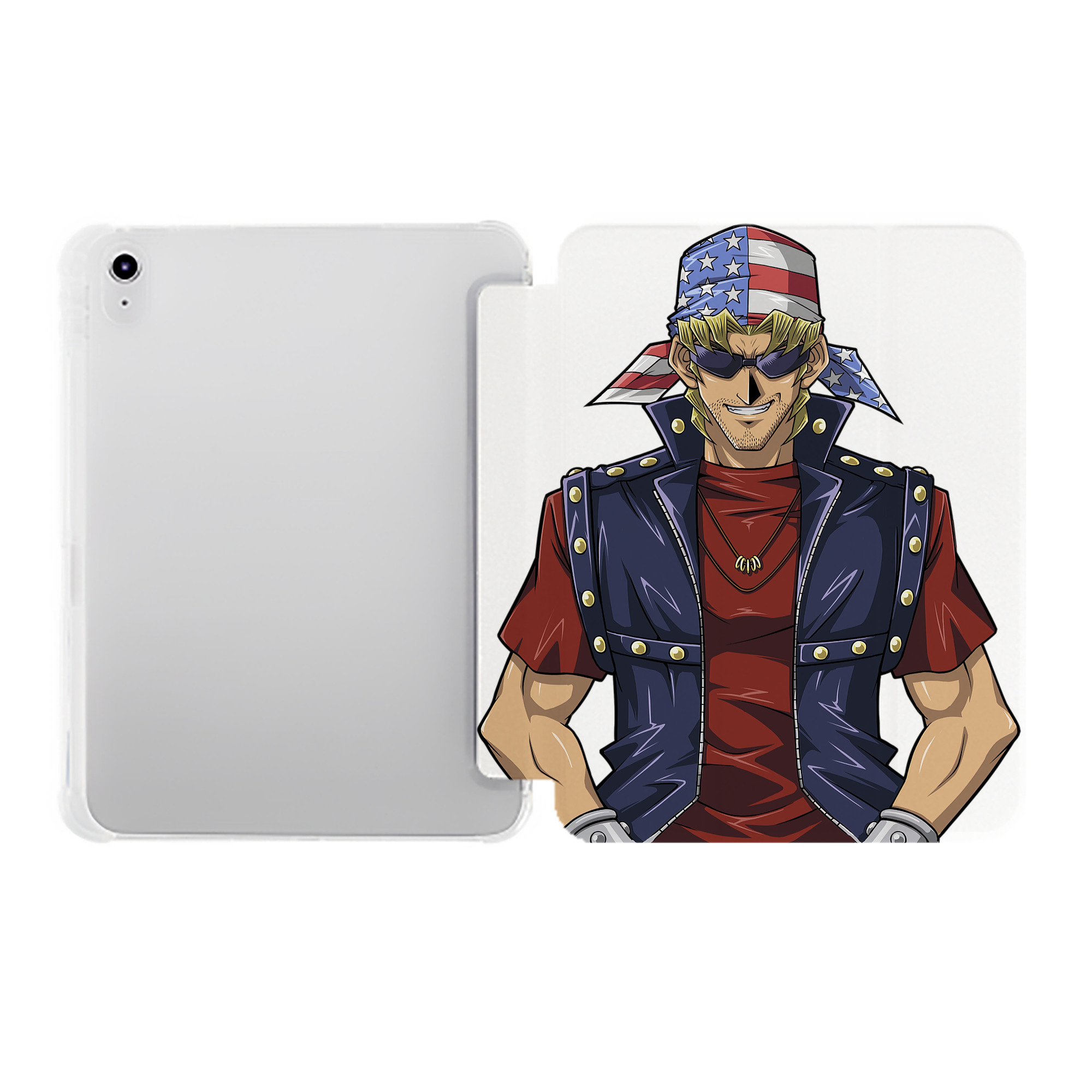 （画像用） 遊☆戯☆王 Yu-Gi-Oh! IPad ケース ペン収納付き 三つ折りスタンド PUレザー×シリコン 対応機種9.5/10.5/10.9インチ